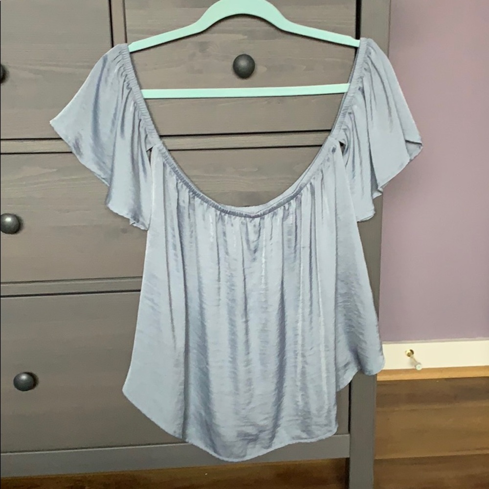 Satin off the shoulder top. Has been used 3 times.
